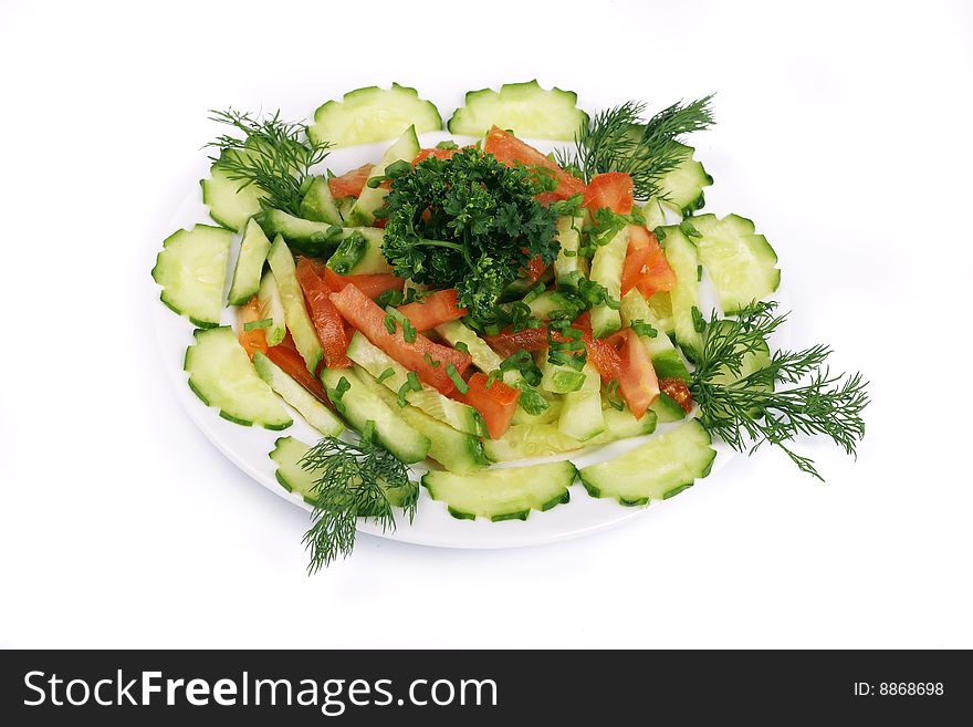 Salad isolated white fastfood lettuce