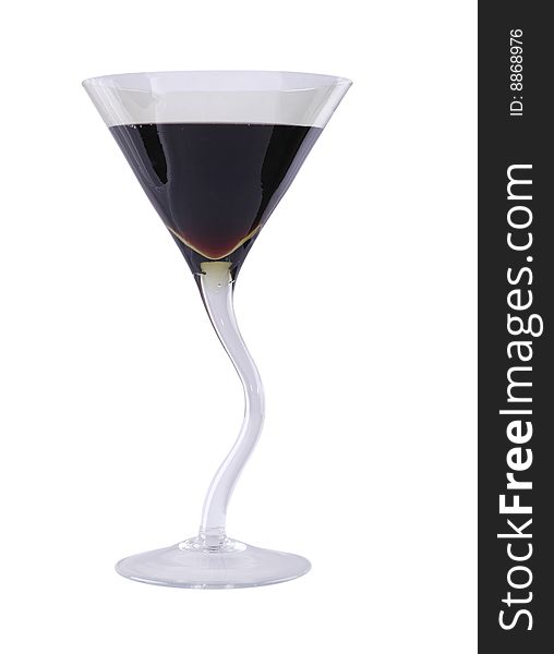 Wine in a wine glass (Objects with Clipping Paths) a background white