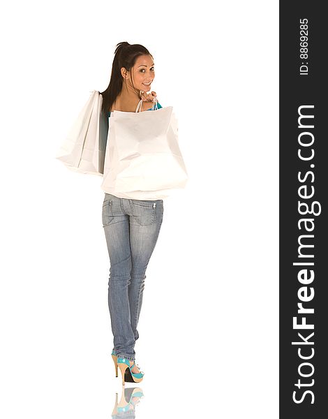 Young Woman With Shopping Bags
