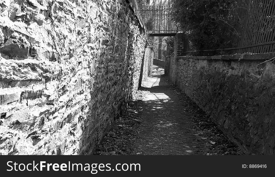 Ancient Walkway inside a Town. Ancient Walkway inside a Town