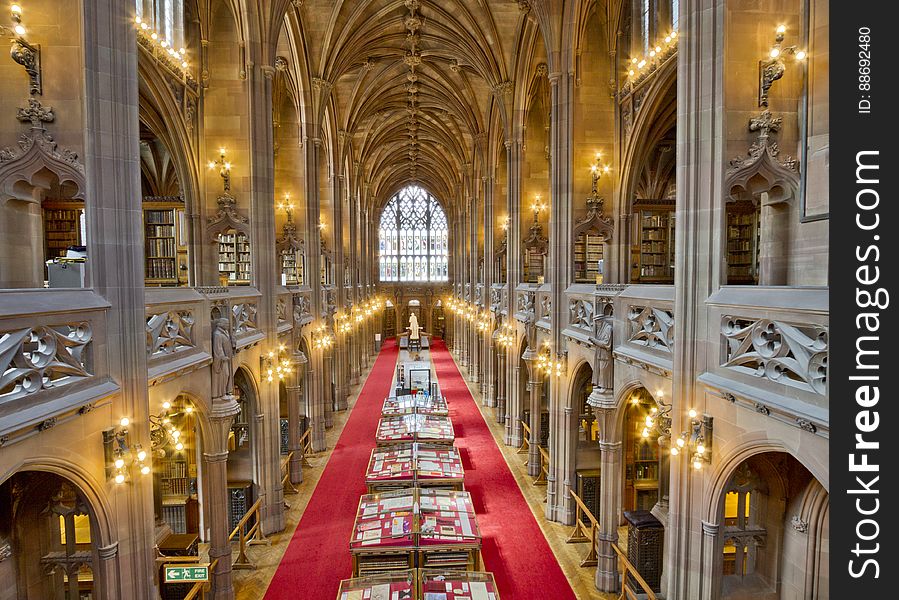 Here is an hdr photograph taken from the John Rylands Library. Located in Manchester, Greater Manchester, England, UK.