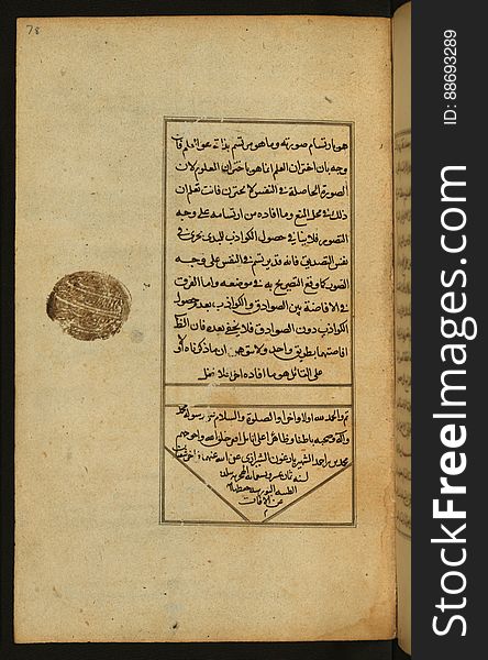 The present work is a supergloss on the gloss &#x28;ḥāshiyah&#x29; by al-Sayyid al-Sharīf al-Jurjānī &#x28;d.816 AH / 1413 CE&#x29; on the Lawāmiʿ al-asrār by Qutb al-Dīn al-Taḥtānī al-Rāzī &#x28;d.766 AH / 1364 CE&#x29;, being in turn a commentary on a book of logic entitled Maṭāliʿ al-anwār by Sirāj al-Dīn Maḥmūd al-Urmawī &#x28;d.682 AH / 1283 CE&#x29;. Written for the library of the Ottoman Sultan Selim I, it was executed in Bursa in 918 AH / 1512 CE, the year of his accession to the throne. It is very likely that the scribe is also the author of this work. This folio contains the end of the text and the colophon. Virtually turn the pages of this manuscript on Walters Ex Libris: manuscripts.thewalters.org/viewer.php?id=W.591#page/176/m. The present work is a supergloss on the gloss &#x28;ḥāshiyah&#x29; by al-Sayyid al-Sharīf al-Jurjānī &#x28;d.816 AH / 1413 CE&#x29; on the Lawāmiʿ al-asrār by Qutb al-Dīn al-Taḥtānī al-Rāzī &#x28;d.766 AH / 1364 CE&#x29;, being in turn a commentary on a book of logic entitled Maṭāliʿ al-anwār by Sirāj al-Dīn Maḥmūd al-Urmawī &#x28;d.682 AH / 1283 CE&#x29;. Written for the library of the Ottoman Sultan Selim I, it was executed in Bursa in 918 AH / 1512 CE, the year of his accession to the throne. It is very likely that the scribe is also the author of this work. This folio contains the end of the text and the colophon. Virtually turn the pages of this manuscript on Walters Ex Libris: manuscripts.thewalters.org/viewer.php?id=W.591#page/176/m...