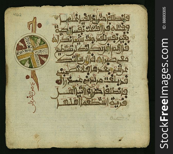 Leaf from volume one &#x28;s.1-18&#x29; of a decorated two volume set of the Koran &#x28;Qur&#x27;an&#x29; produced in sub-Saharan &#x28;West&#x29; Africa in the 13th AH / 19th CE century. Written in SÅ«dÄnÄ« script on loose leaves, this manuscript is enclosed in two decorated covers and a leather pouch &#x28;satchel&#x29;. See more manuscripts page by page at the Walters Art Museum Website: art.thewalters.org/browsecollections.aspx. Leaf from volume one &#x28;s.1-18&#x29; of a decorated two volume set of the Koran &#x28;Qur&#x27;an&#x29; produced in sub-Saharan &#x28;West&#x29; Africa in the 13th AH / 19th CE century. Written in SÅ«dÄnÄ« script on loose leaves, this manuscript is enclosed in two decorated covers and a leather pouch &#x28;satchel&#x29;. See more manuscripts page by page at the Walters Art Museum Website: art.thewalters.org/browsecollections.aspx