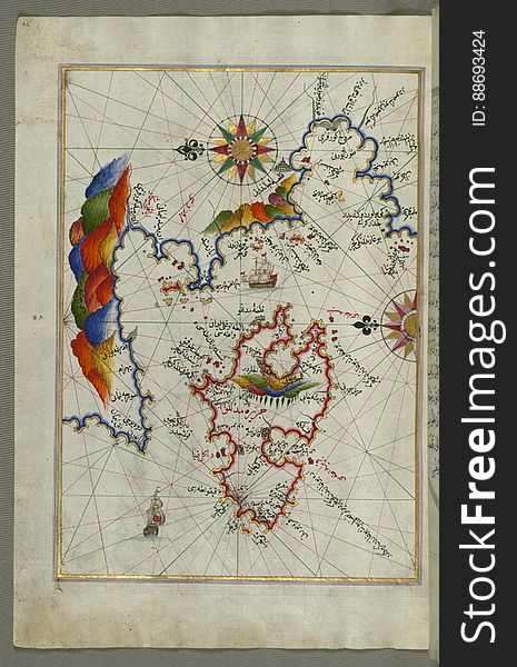 The Island Of Midilli &x28;MidillÃ¼, Mitylene, Lesvos&x29; In The Northeastern Aegean Sea, From Book On Navigation, Walters Art