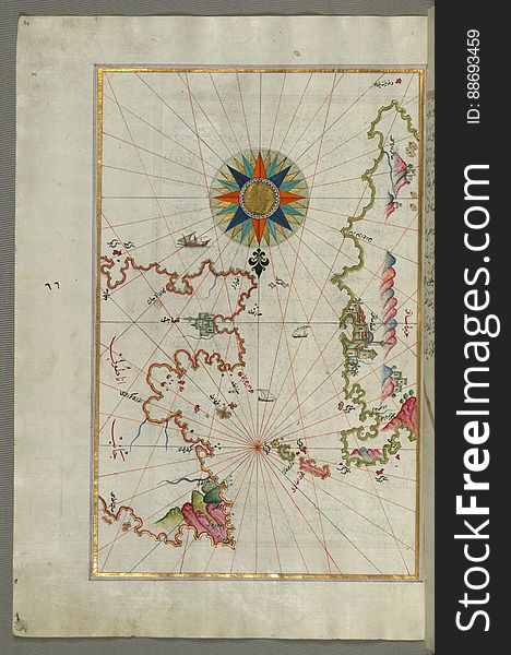 Chios &x28;Sakiz, SÄqiz&x29; Island Facing Kysos &x28;Ã‡eÅŸme&x29; Fortress On The Anatolian Side, From Book On Navigation, W