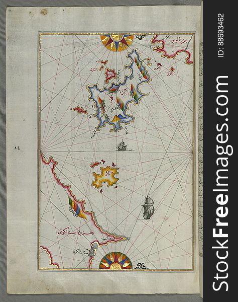 The Island Of Kalimnos &x28;Kalimaz&x29; South Of Leros In The Eastern Aegean Sea From Book On Navigation, Walters Art Museum Ms
