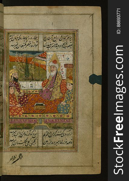 Collection of poems &#x28;divan&#x29;, Jacob, in the company of his sons, longs to hear news of Joseph, Walters Manuscript W.636