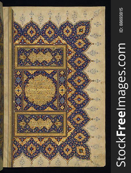 An illuminated large size copy of the Koran &#x28;Qur&#x27;an&#x29; produced in the 11th century AH / 17th CE in Iran. Apart from using a number of scripts, such as naskh, muá¸¥aqqaq and tawqÄ«Ê¿, this codex features six pairs of decorated pages, two illuminated headpieces, as well as illuminated chapter headings, cloud-bands, and marginal decoration. The black morocco binding has a central piece in the form of a diamond with pendants on four sides. The inner covers, having a traditional dentelle decoration, features text from the &#x22;the verse of the throne&#x22; &#x28;Äyat al-kursÄ«&#x29;, which is inscribed in the outer frame. Richly decorated page with a prayer to be recited at the end of the Qur&#x27;anic text. The prayer is inscribed in the center medallion in white muá¸¥aqqaq script. An illuminated large size copy of the Koran &#x28;Qur&#x27;an&#x29; produced in the 11th century AH / 17th CE in Iran. Apart from using a number of scripts, such as naskh, muá¸¥aqqaq and tawqÄ«Ê¿, this codex features six pairs of decorated pages, two illuminated headpieces, as well as illuminated chapter headings, cloud-bands, and marginal decoration. The black morocco binding has a central piece in the form of a diamond with pendants on four sides. The inner covers, having a traditional dentelle decoration, features text from the &#x22;the verse of the throne&#x22; &#x28;Äyat al-kursÄ«&#x29;, which is inscribed in the outer frame. Richly decorated page with a prayer to be recited at the end of the Qur&#x27;anic text. The prayer is inscribed in the center medallion in white muá¸¥aqqaq script.