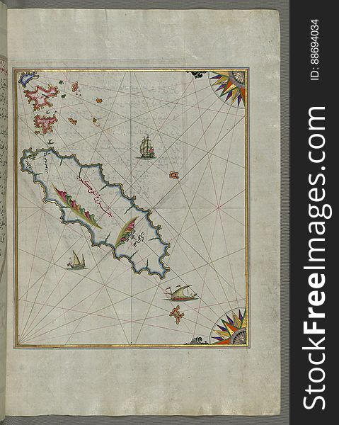 Illuminated Manuscript Island Of Ikaria &x28;Ahikere&x29; In The Eastern Aegean Sea West Of Samos &x28;á¹¢Å«á¹£Äm&x29;, From