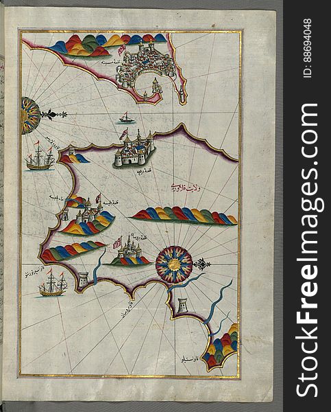 Originally composed in 932 AH / 1525 CE and dedicated to Sultan SÃ¼leyman I &#x28;&quot;The Magnificent&quot;&#x29;, this great work by Piri Reis &#x28;d. 962 AH / 1555 CE&#x29; on navigation was later revised and expanded. The present manuscript, made mostly in the late 11th AH / 17th CE century, is based on the later expanded version with some 240 exquisitely executed maps and portolan charts. They include a world map &#x28;fol.41a&#x29; with the outline of the Americas, as well as coastlines &#x28;bays, capes, peninsulas&#x29;, islands, mountains and cities of the Mediterranean basin and the Black Sea. The work starts with the description of the coastline of Anatolia and the islands of the Aegean Sea, the Peloponnese peninsula and eastern and western coasts of the Adriatic Sea. It then proceeds to describe the western shores of Italy, southern France, Spain, North Africa, Palestine, Israel, Lebanon, Syria, western Anatolia, various islands north of Crete, Sea of Marmara, Bosporus and the Black Sea. It ends with a map of the shores of the the Caspian Sea &#x28;fol.374a&#x29;. See this manuscript page by page at the Walters Art Museum website: art.thewalters.org/viewwoa.aspx?id=19195. Originally composed in 932 AH / 1525 CE and dedicated to Sultan SÃ¼leyman I &#x28;&quot;The Magnificent&quot;&#x29;, this great work by Piri Reis &#x28;d. 962 AH / 1555 CE&#x29; on navigation was later revised and expanded. The present manuscript, made mostly in the late 11th AH / 17th CE century, is based on the later expanded version with some 240 exquisitely executed maps and portolan charts. They include a world map &#x28;fol.41a&#x29; with the outline of the Americas, as well as coastlines &#x28;bays, capes, peninsulas&#x29;, islands, mountains and cities of the Mediterranean basin and the Black Sea. The work starts with the description of the coastline of Anatolia and the islands of the Aegean Sea, the Peloponnese peninsula and eastern and western coasts of the Adriatic Sea. It then proceeds to describe the western shores of Italy, southern France, Spain, North Africa, Palestine, Israel, Lebanon, Syria, western Anatolia, various islands north of Crete, Sea of Marmara, Bosporus and the Black Sea. It ends with a map of the shores of the the Caspian Sea &#x28;fol.374a&#x29;. See this manuscript page by page at the Walters Art Museum website: art.thewalters.org/viewwoa.aspx?id=19195