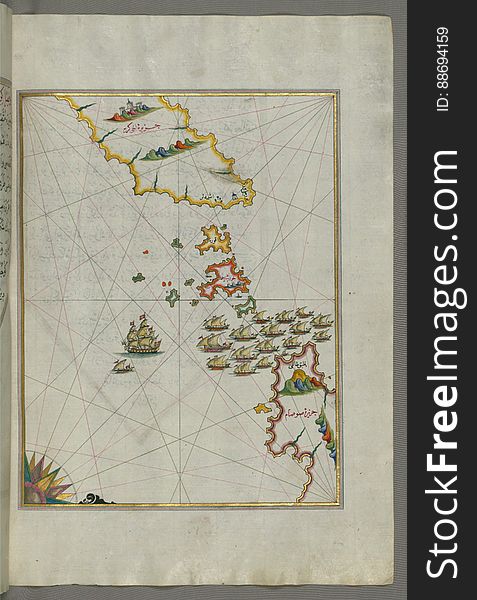 Illuminated Manuscript Islands Of Ikaria &x28;Ahikere&x29; And Samos &x28;á¹¢Å«á¹£Äm&x29; In The Eastern Aegean Sea, From Boo