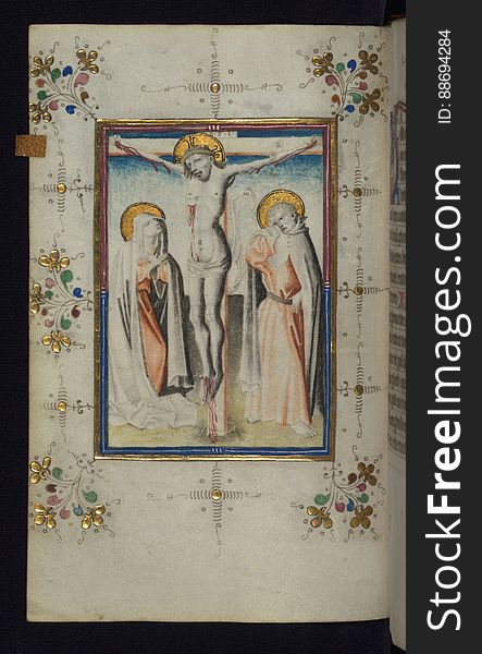 Illuminated Manuscript, Book Of Hours, Crucifixion, Walters Art Museum Ms. W.165, Fol. 23v