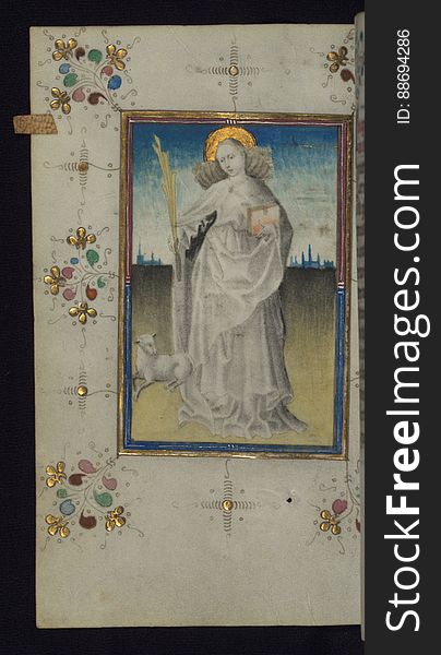 Illuminated Manuscript, Book Of Hours, St. Agnes, Walters Art Museum Ms. W.165, Fol. 125v