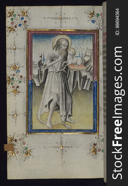 This mid-fifteenth century illuminated Book of Hours is written entirely in Dutch on fine vellum, and is remarkable for its eighteen grisaille miniatures. The technique, wherein the figures are modeled primarily in a gray wash, became a favorite in the Netherlands, and the hand behind the paintings in this manuscript has been identified with a group of artists known as the &#x22;Masters of the Delft Grisailles.&#x22; This manuscript has been grouped with more than a dozen related works, including New York PML M. 349, London, Victoria and Albert Geo. Reid Ms. 32, Leiden B.P.L. 224, Brussels, BR 21696, Antwerp, Plantein Moretus Ms. 49, and the Hague K.B. Ms. 74 G 35. The manuscript is comprised of 152 folios and is almost completely intact, lacking only two miniatures, and retains its original brown leather binding decorated with mythological beasts and a now illegible inscription. The calendar is for the use of Utrecht, which helps localize its original ownership, as might a mostly erased ownership inscription that has been partially recovered by Marrow. The illumination begins the suffrage. This mid-fifteenth century illuminated Book of Hours is written entirely in Dutch on fine vellum, and is remarkable for its eighteen grisaille miniatures. The technique, wherein the figures are modeled primarily in a gray wash, became a favorite in the Netherlands, and the hand behind the paintings in this manuscript has been identified with a group of artists known as the &#x22;Masters of the Delft Grisailles.&#x22; This manuscript has been grouped with more than a dozen related works, including New York PML M. 349, London, Victoria and Albert Geo. Reid Ms. 32, Leiden B.P.L. 224, Brussels, BR 21696, Antwerp, Plantein Moretus Ms. 49, and the Hague K.B. Ms. 74 G 35. The manuscript is comprised of 152 folios and is almost completely intact, lacking only two miniatures, and retains its original brown leather binding decorated with mythological beasts and a now illegible inscription. The calendar is for the use of Utrecht, which helps localize its original ownership, as might a mostly erased ownership inscription that has been partially recovered by Marrow. The illumination begins the suffrage.