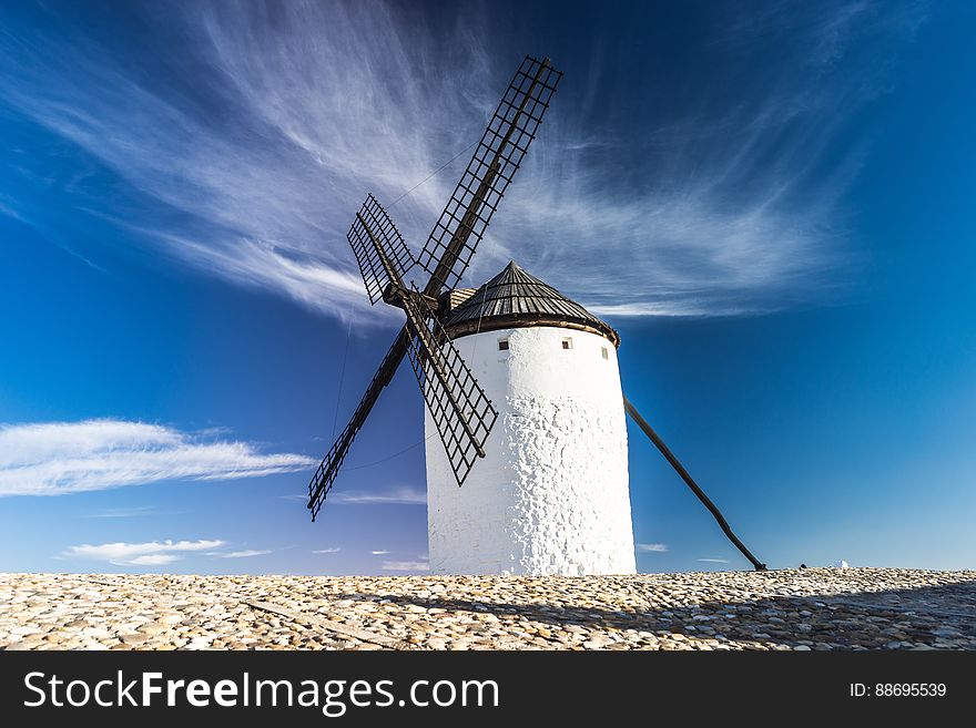 Windmill Under Blue Sky