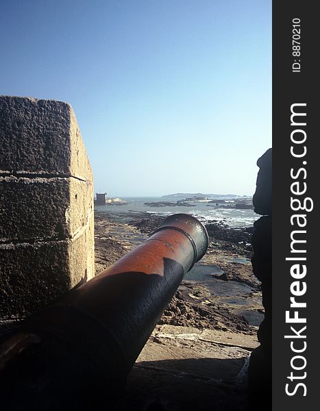 Cannon on the city wall, Essaouira,Morocco