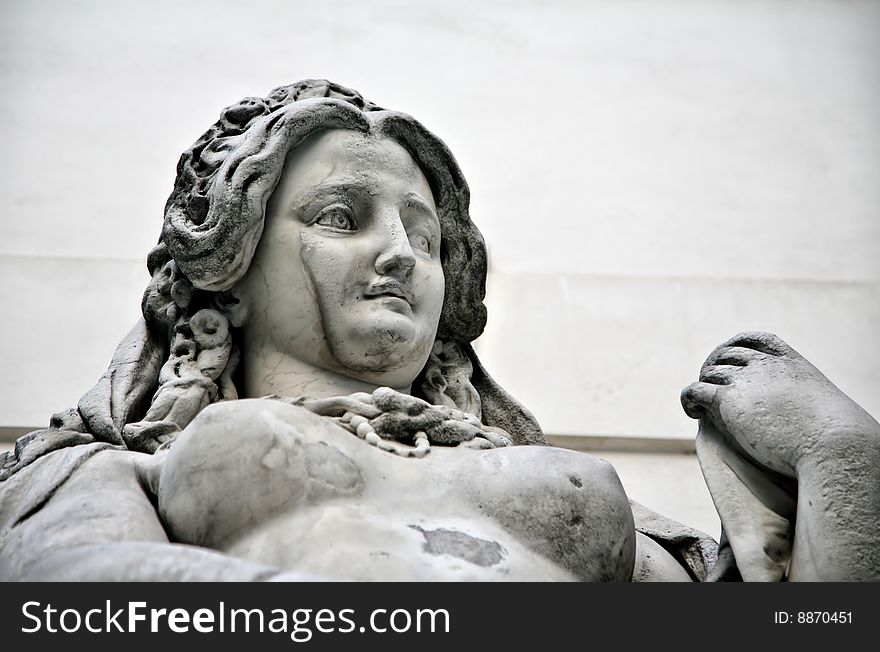 Stone Sculpture of Long Haired Beauty