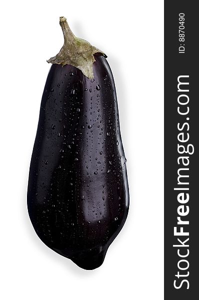 Fresh aubergine isolated on white background with clipping path.