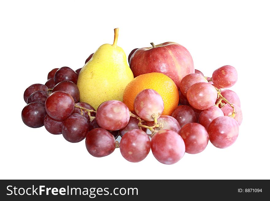 Isolated fruits on the white background