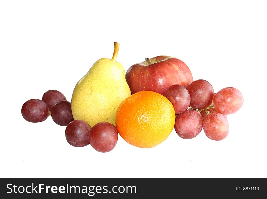 Isolated fruits on the white background