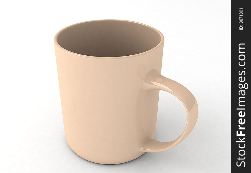 Three dimensional isolated coffee mug