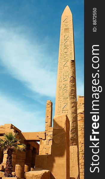 Pharaon Hatshepsut's obelisk in Temple of Karnak