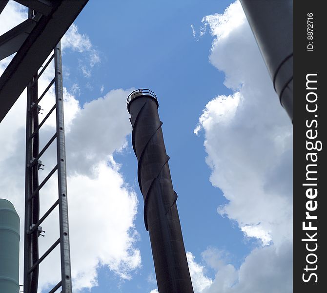 Chimney against a blue sky