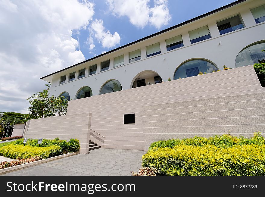 A modern building in National University of Singapore campus. A modern building in National University of Singapore campus