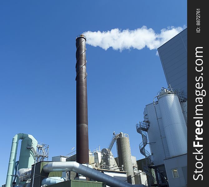 Chimney against a blue sky