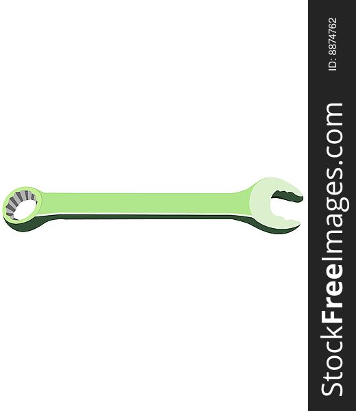 Wrench tool on isolated white background