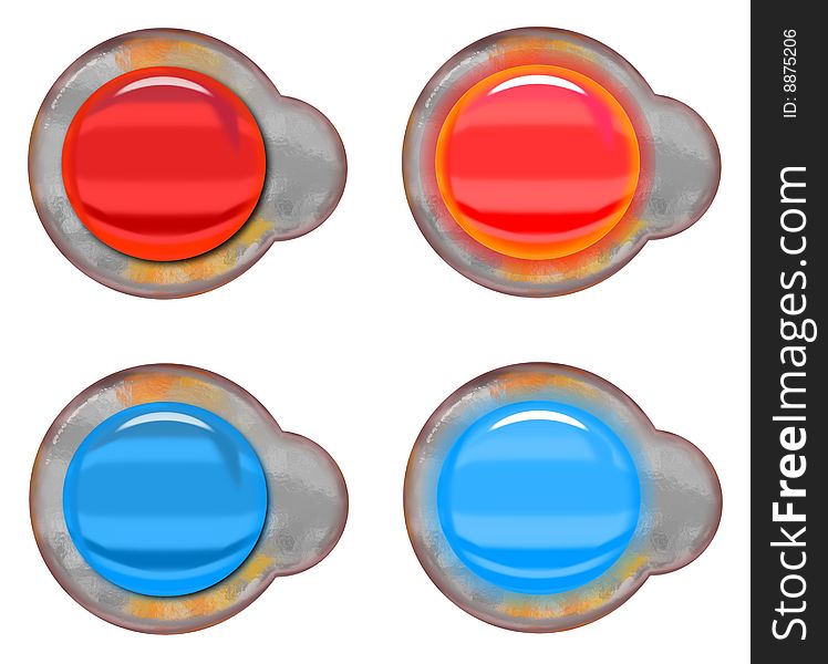 Glassy And Rusty Buttons