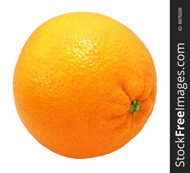 Nice fresh orange isolated over white with clipping path