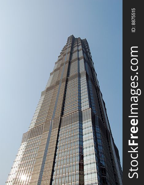 Jinmao Tower ,situated in Pudong New Area,Shanghai,Chian.Standing 88floors and 1380feet (420meters)high,