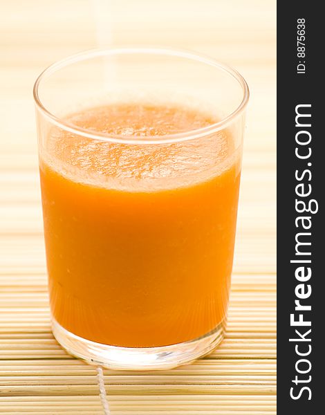 Delicious and fresh carrot juice and mint
