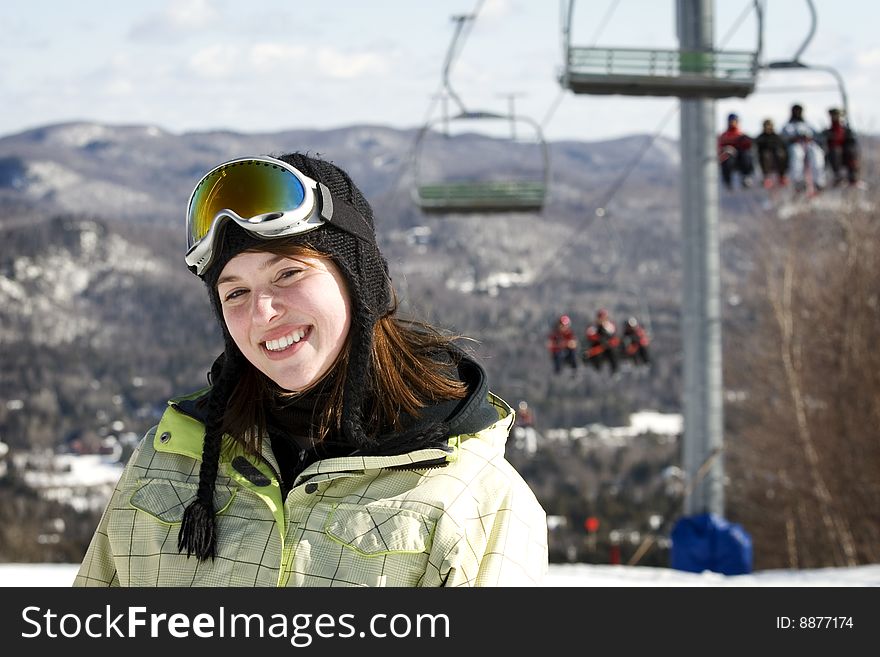 Portrait Of Woman Skier