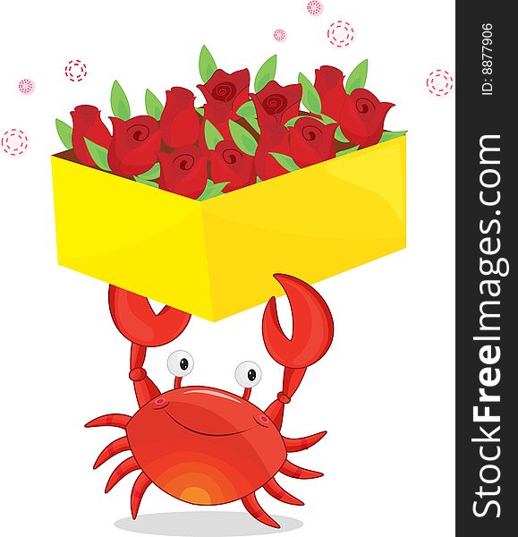 A Crab With Flowers