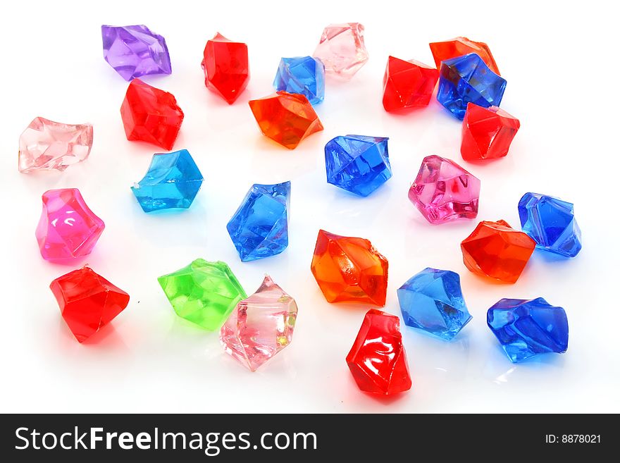 Colored Assorted Gemstones Isolated