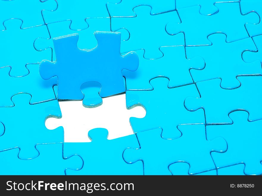 Blue puzzles for background. business concept