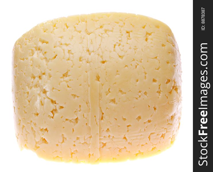 Big piece of cheese isolated on the white. Big piece of cheese isolated on the white.