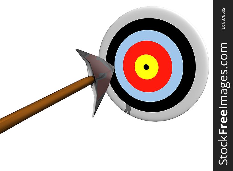Illustration of a target about to be hit by an arrow. Illustration of a target about to be hit by an arrow