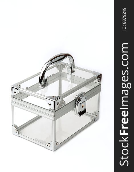 Glass small suitcase for cosmetics