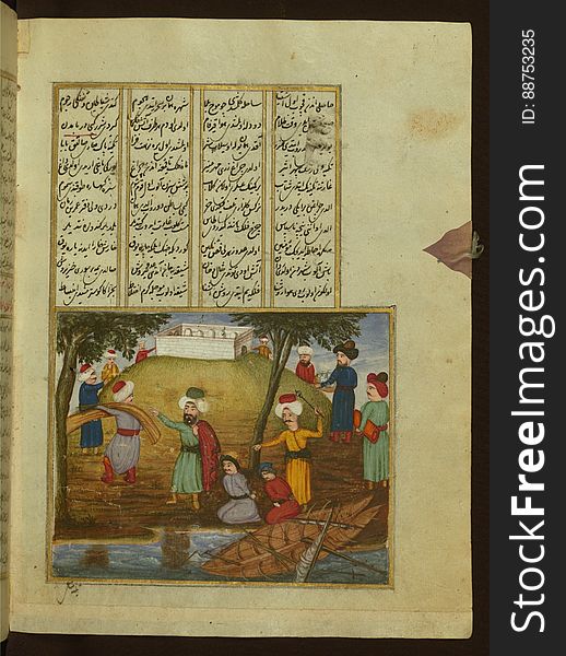 Five poems &#x28;quintet&#x29;, Şeyh Baba and his men, Walters Manuscript W.666, fol. 42b