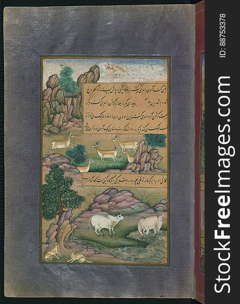 Written originally in Chaghatay Turkish and later translated into Persian, Bāburnāmah is the story of a Timurid ruler of Fergana &#x28;Central Asia&#x29;, Ẓahīr al-Dīn Muḥammad Bābur &#x28;866 AH /1483 CE - 937 AH / 1530 CE&#x29;, who conquered northern India and established the Mughal Empire. The present codex, being a fragment of a dispersed copy, was executed most probably in the late 10th AH /16th CE century. It contains 30 mostly full-page miniatures in fine Mughal style by at least two different artists. Another major fragment of this work &#x28;57 folios&#x29; is in the State Museum of Eastern Cultures, Moscow. See this manuscript page by page at the Walters Art Museum website: art.thewalters.org/viewwoa.aspx?id=1759. Written originally in Chaghatay Turkish and later translated into Persian, Bāburnāmah is the story of a Timurid ruler of Fergana &#x28;Central Asia&#x29;, Ẓahīr al-Dīn Muḥammad Bābur &#x28;866 AH /1483 CE - 937 AH / 1530 CE&#x29;, who conquered northern India and established the Mughal Empire. The present codex, being a fragment of a dispersed copy, was executed most probably in the late 10th AH /16th CE century. It contains 30 mostly full-page miniatures in fine Mughal style by at least two different artists. Another major fragment of this work &#x28;57 folios&#x29; is in the State Museum of Eastern Cultures, Moscow. See this manuscript page by page at the Walters Art Museum website: art.thewalters.org/viewwoa.aspx?id=1759