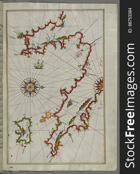 Originally composed in 932 AH / 1525 CE and dedicated to Sultan SÃ¼leyman I &#x28;&quot;The Magnificent&quot;&#x29;, this great work by Piri Reis &#x28;d. 962 AH / 1555 CE&#x29; on navigation was later revised and expanded. The present manuscript, made mostly in the late 11th AH / 17th CE century, is based on the later expanded version with some 240 exquisitely executed maps and portolan charts. They include a world map &#x28;fol.41a&#x29; with the outline of the Americas, as well as coastlines &#x28;bays, capes, peninsulas&#x29;, islands, mountains and cities of the Mediterranean basin and the Black Sea. The work starts with the description of the coastline of Anatolia and the islands of the Aegean Sea, the Peloponnese peninsula and eastern and western coasts of the Adriatic Sea. It then proceeds to describe the western shores of Italy, southern France, Spain, North Africa, Palestine, Israel, Lebanon, Syria, western Anatolia, various islands north of Crete, Sea of Marmara, Bosporus and the Black Sea. It ends with a map of the shores of the the Caspian Sea &#x28;fol.374a&#x29;. See this manuscript page by page at the Walters Art Museum website: art.thewalters.org/viewwoa.aspx?id=19195. Originally composed in 932 AH / 1525 CE and dedicated to Sultan SÃ¼leyman I &#x28;&quot;The Magnificent&quot;&#x29;, this great work by Piri Reis &#x28;d. 962 AH / 1555 CE&#x29; on navigation was later revised and expanded. The present manuscript, made mostly in the late 11th AH / 17th CE century, is based on the later expanded version with some 240 exquisitely executed maps and portolan charts. They include a world map &#x28;fol.41a&#x29; with the outline of the Americas, as well as coastlines &#x28;bays, capes, peninsulas&#x29;, islands, mountains and cities of the Mediterranean basin and the Black Sea. The work starts with the description of the coastline of Anatolia and the islands of the Aegean Sea, the Peloponnese peninsula and eastern and western coasts of the Adriatic Sea. It then proceeds to describe the western shores of Italy, southern France, Spain, North Africa, Palestine, Israel, Lebanon, Syria, western Anatolia, various islands north of Crete, Sea of Marmara, Bosporus and the Black Sea. It ends with a map of the shores of the the Caspian Sea &#x28;fol.374a&#x29;. See this manuscript page by page at the Walters Art Museum website: art.thewalters.org/viewwoa.aspx?id=19195