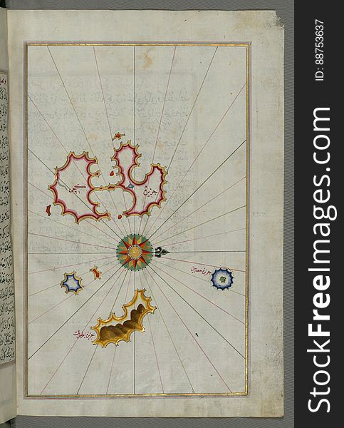 Illuminated Manuscript, Map From Book On Navigation, Walters Art Museum Ms. W.658, Fol.365b