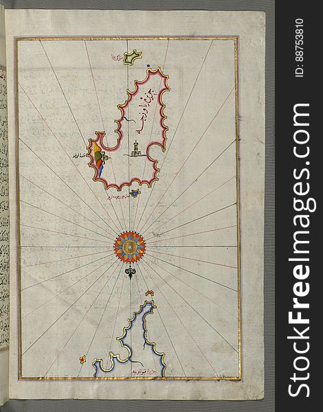 Illuminated Manuscript, Map From Book On Navigation, Walters Art Museum Ms. W.658, Fol.358b