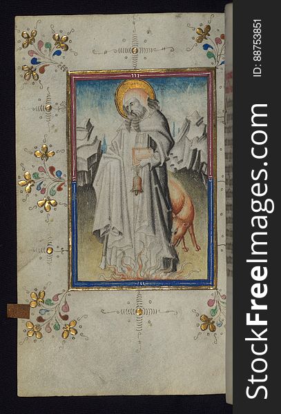 Illuminated Manuscript, Book Of Hours, St. Anthony, Walters Art Museum Ms. W.165, Fol. 116v