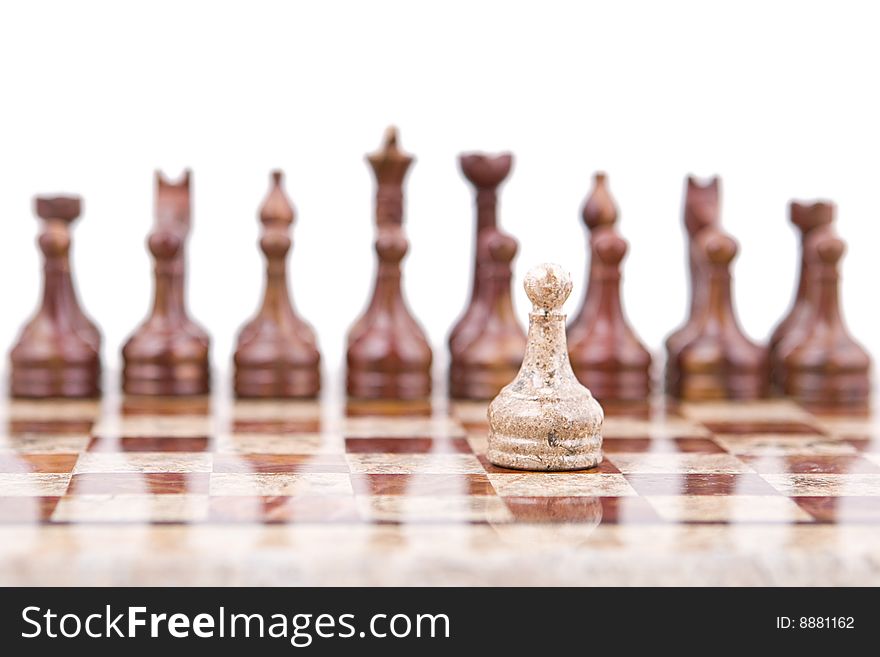 Stone chess isolated on a white background