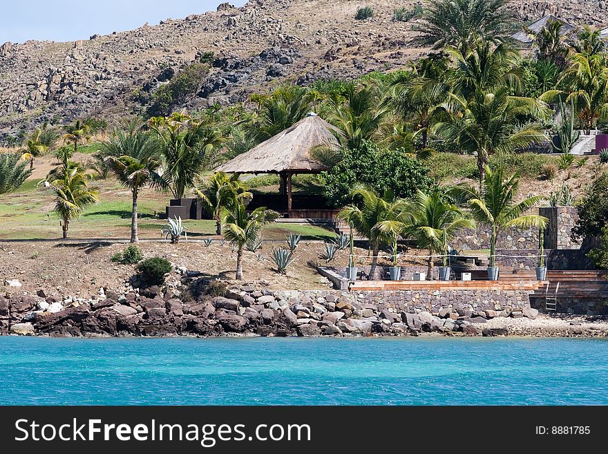 A tropical resort in the caribbean