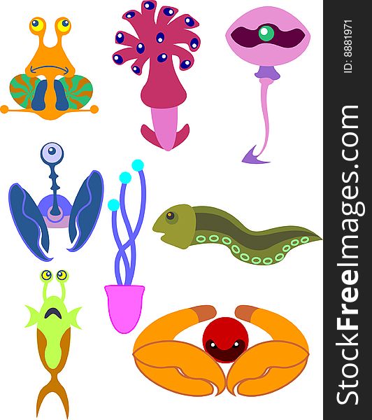 Cute clip art sea monsters